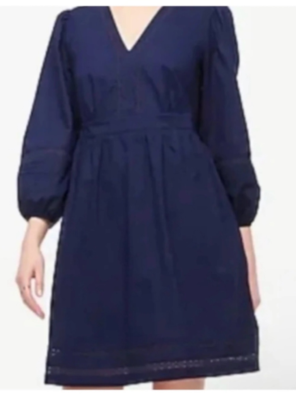 J. Crew Navy V-Neck Peasant Tunic Dress